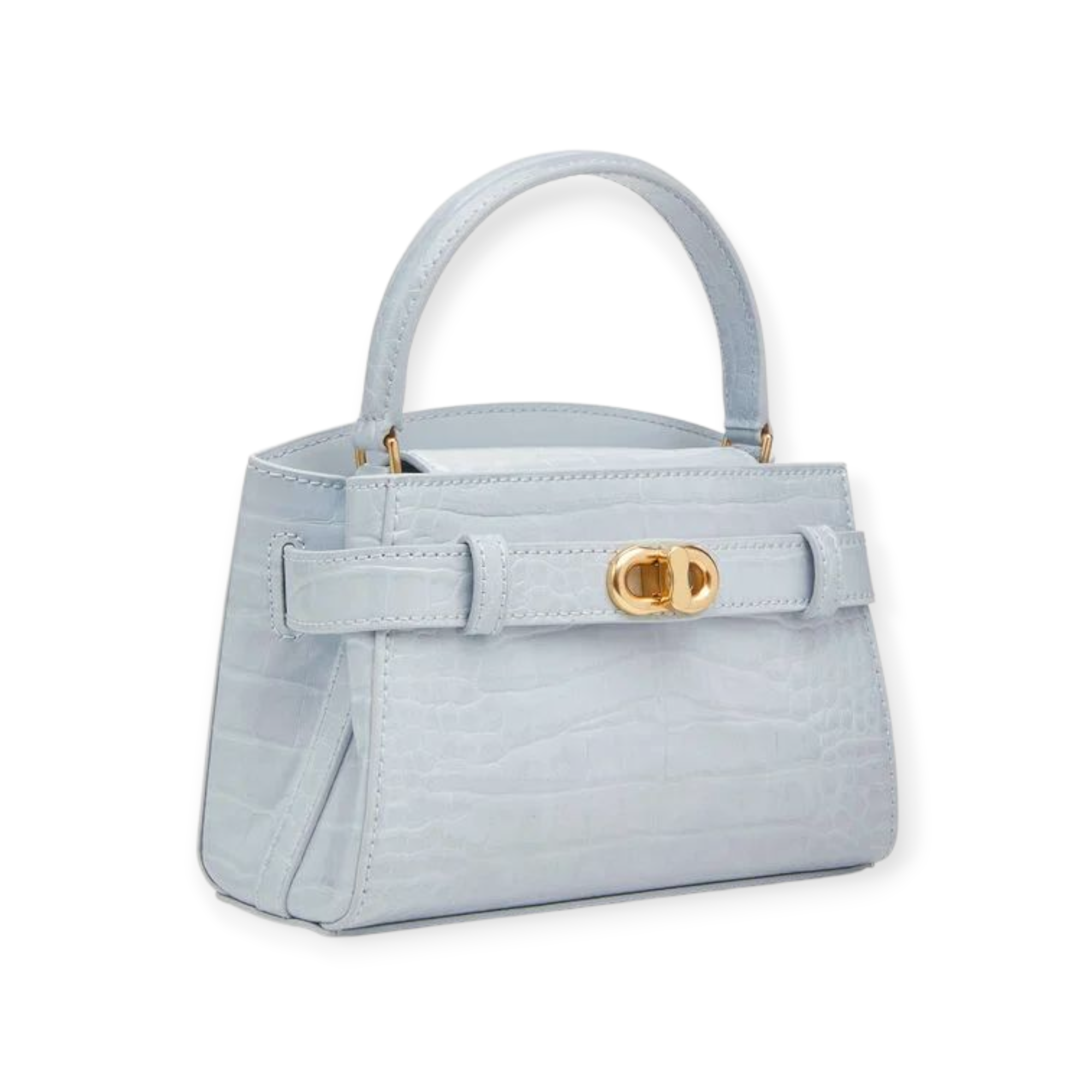 Aubrielle Croc-Effect Top Handle Bag - Sea Salt Blue